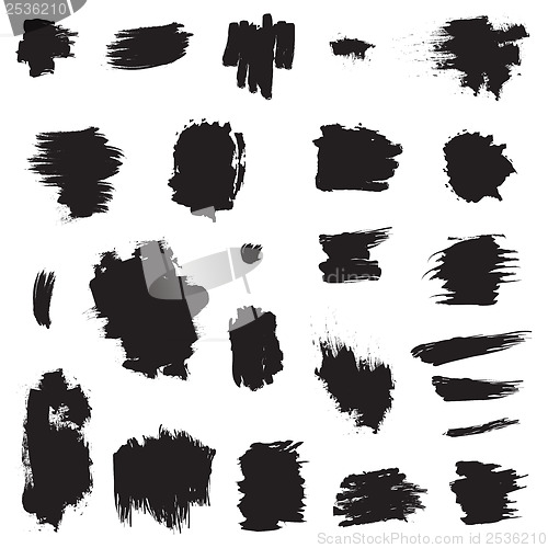 Image of Grunge painted brush strokes. Design elements set.