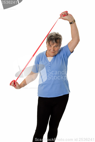 Image of Senior woman stretching