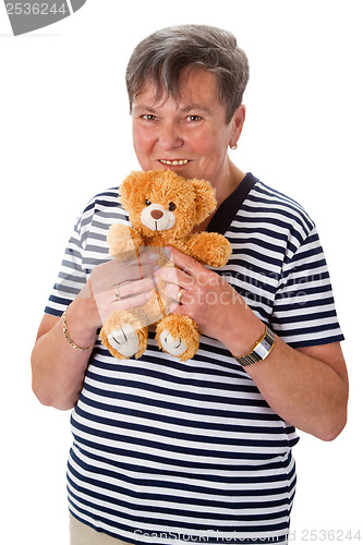 Image of Senior woman with teddy