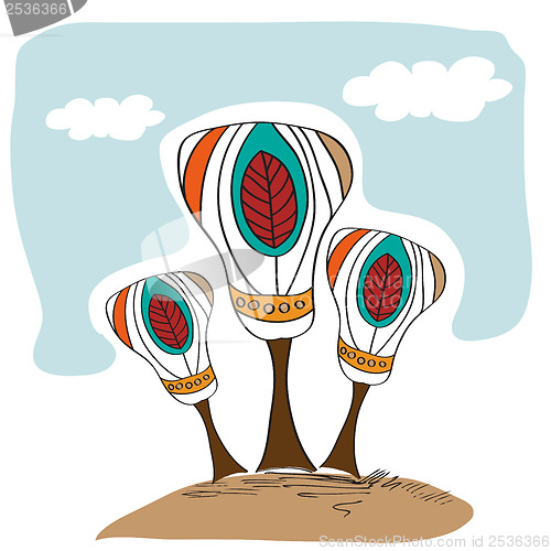 Image of stylized vector trees