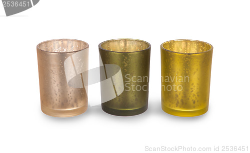 Image of Three green candleholders