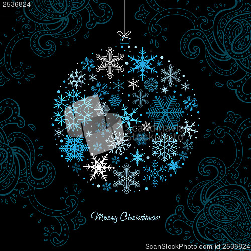 Image of Christmas ball  of the Snowflakes.