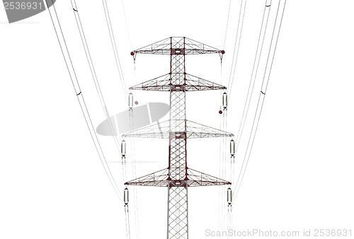 Image of Detail of electricity pylon against