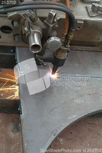 Image of Cutting of a steel plate