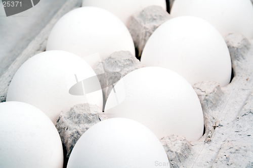 Image of Extreme closeup of a dozen eggs