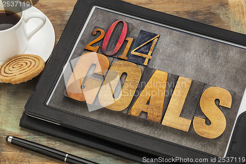 Image of 2014 goals on digital tablet