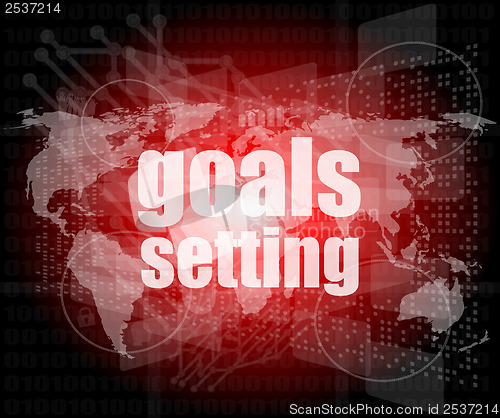Image of Goal setting concept - business touching screen