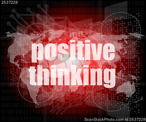 Image of positive thinking on screen - motivation business concept