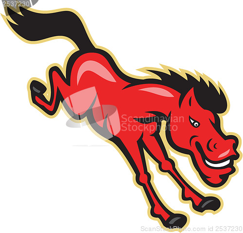 Image of Red Horse Jumping Cartoon