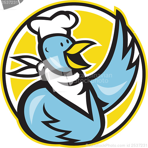 Image of Chicken Chef Cook Waving Hello