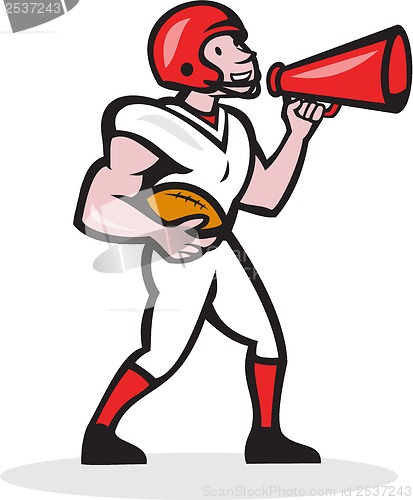 Image of American Football Quarterback Bullhorn Isolated Cartoon