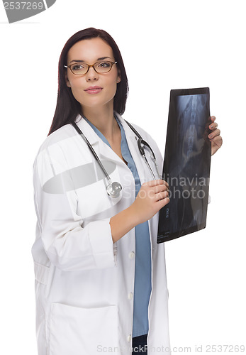 Image of Female Doctor or Nurse with X-Ray Looking To The Side