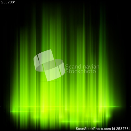 Image of Green northern lights, aurora borealis. EPS 10