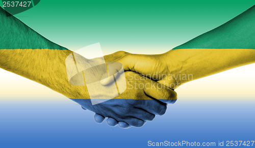 Image of Man and woman shaking hands