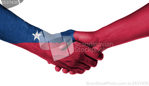 Image of Man and woman shaking hands