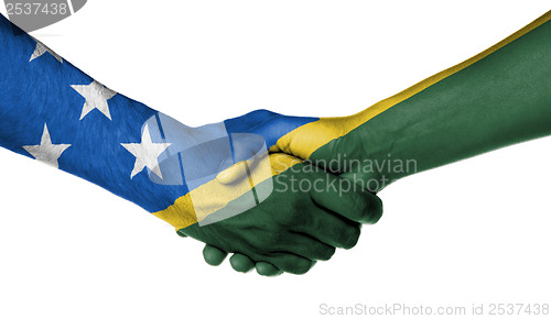 Image of Man and woman shaking hands