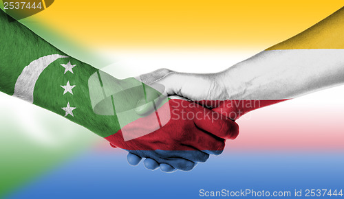 Image of Man and woman shaking hands