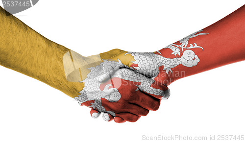 Image of Man and woman shaking hands