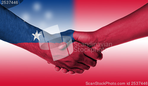 Image of Man and woman shaking hands