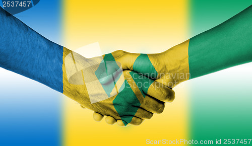 Image of Man and woman shaking hands