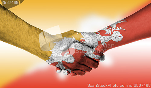 Image of Man and woman shaking hands