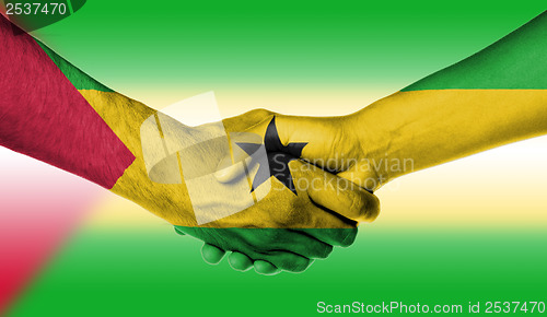 Image of Man and woman shaking hands