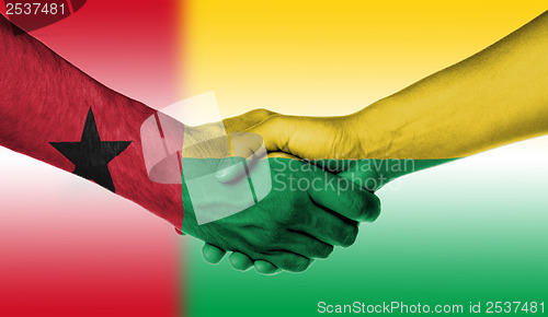 Image of Man and woman shaking hands