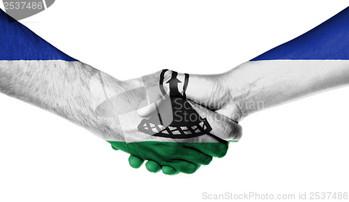 Image of Man and woman shaking hands
