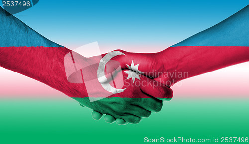 Image of Man and woman shaking hands