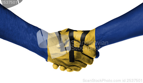 Image of Man and woman shaking hands