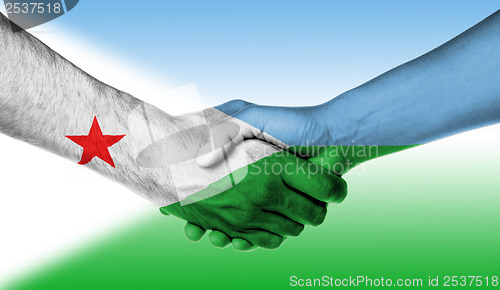 Image of Man and woman shaking hands