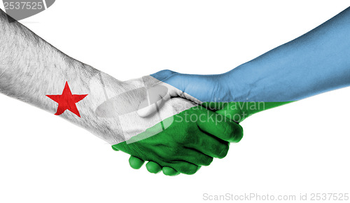 Image of Man and woman shaking hands