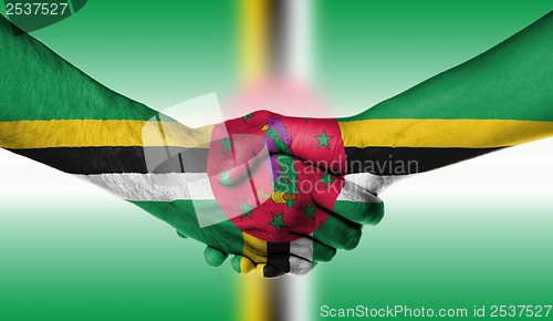 Image of Man and woman shaking hands