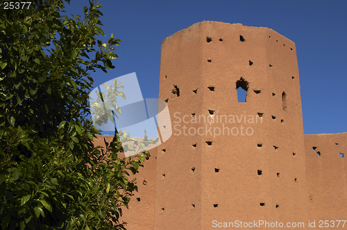 Image of Part of city wall Marrakech morocco
