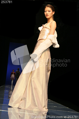 Image of Asian model on the catwalk during a fashion show - EDITORIAL ONL