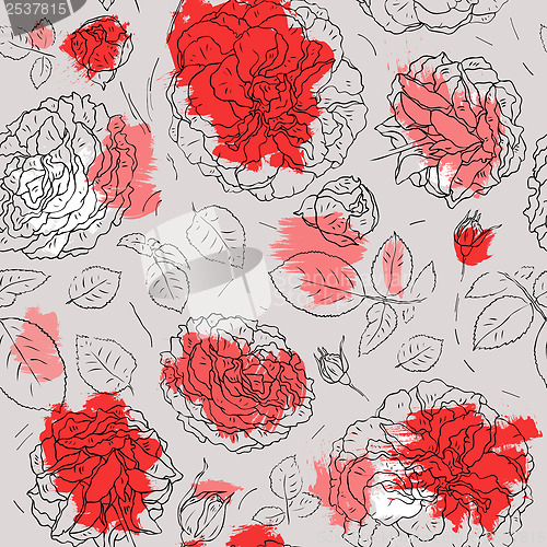 Image of Flowers background. Seamless pattern