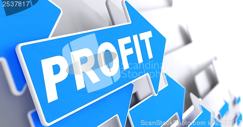 Image of Profit on Blue Arrow.