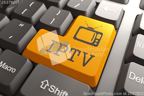 Image of IPTV on Orange Keyboard Button.