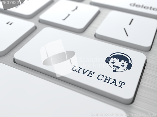 Image of Live Chat on White Keyboard Button.
