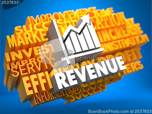 Image of Revenue. Wordcloud Concept.