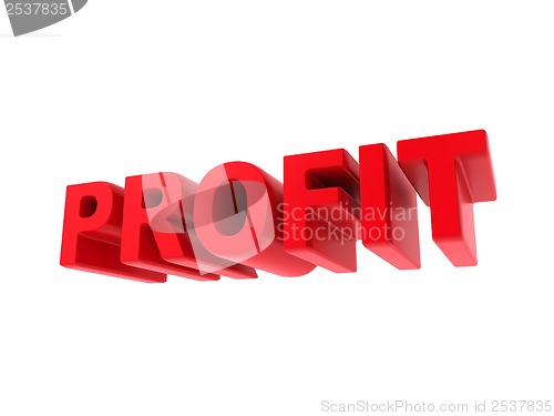 Image of Profit - Red Text Isolated on White.