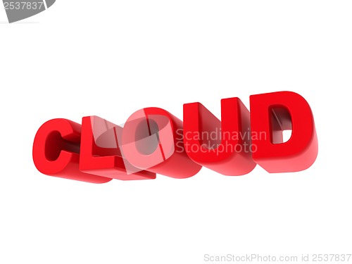 Image of Cloud - Red Text Isolated on White.