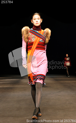 Image of Asian model on the catwalk during a fashion show - EDITORIAL ONL