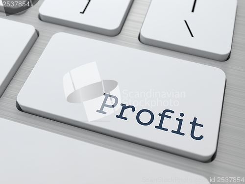 Image of Profit on White Keyboard Button.