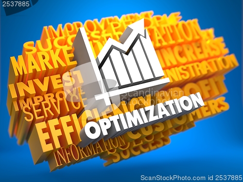 Image of Optimization. Wordcloud Concept.