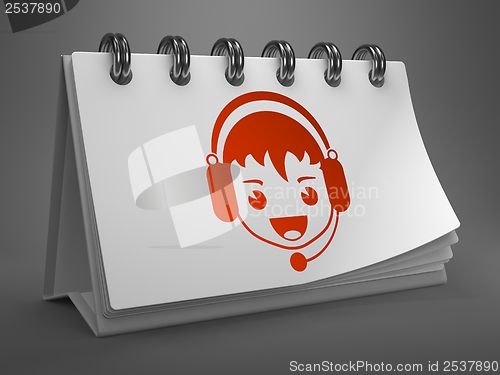 Image of Desktop Calendar - Boy with Headset Icon.