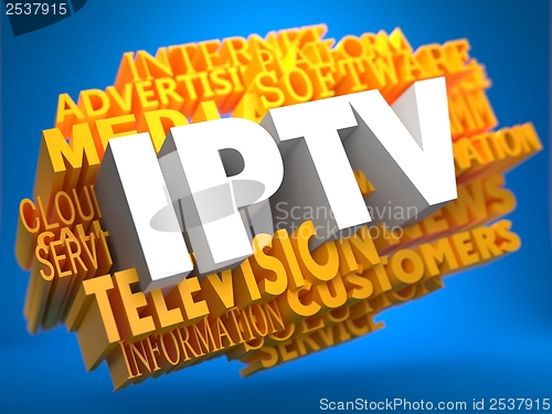 Image of IPTV. Wordcloud Concept.