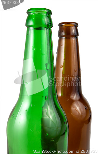 Image of Two beer bottle isolated
