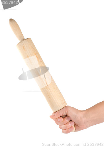 Image of Rolling pin in a human hand
