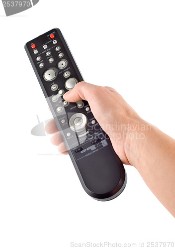 Image of Remote controller in a hand Isolated